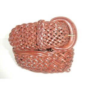 Abercrombie & Fitch 2 1/4" Braided Leather Belt Wide